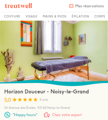 Réserver avec Treatwell
